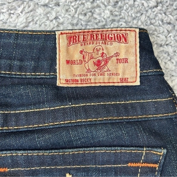 True Religion Jeans Womens 25 Boot Cut Dark Wash Made in USA Basic Rodeo Party - Picture 3 of 4
